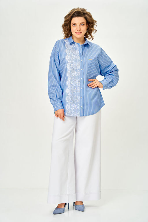 Рубашка Michel Chic 800 голубой ажур