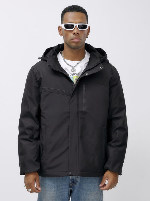 Куртка спортивная мужская зимняя большого размера черного цвета 66613Ch - Mtforce фото 7