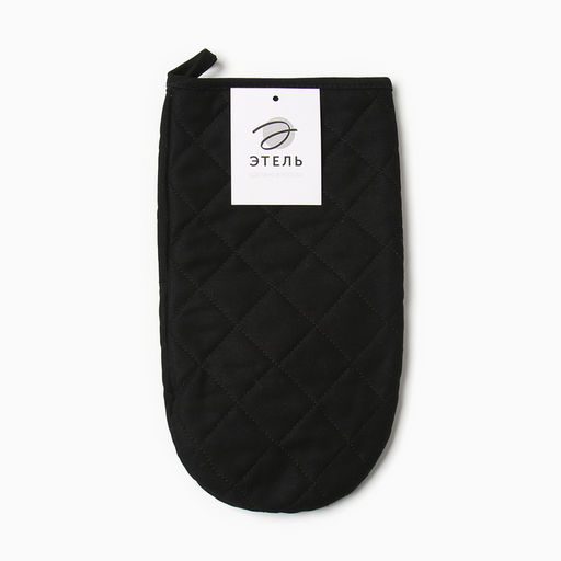 Варежка-прихватка Этель Kitchen цв.черный, 15х28см,саржа, 100% х/л  фото 5