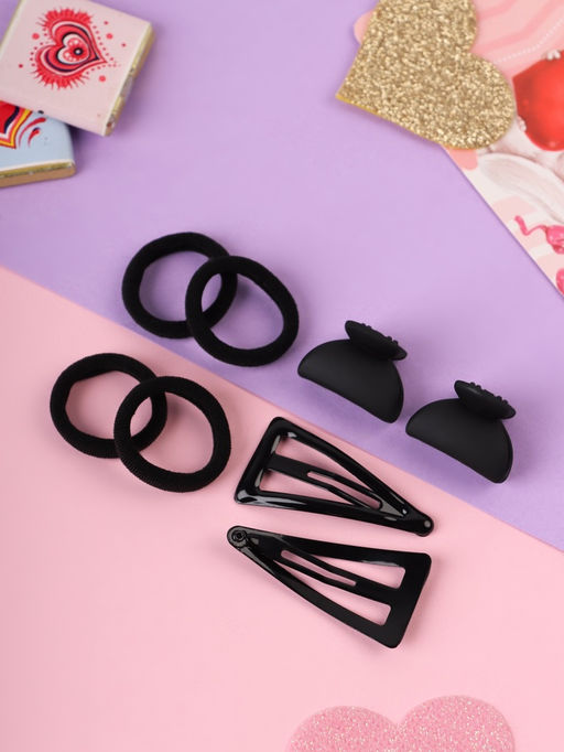 Цена за 12 шт. Набор для волос «Эстер»: 10 резинок, 2 см, 4 крабика 2 см, 2 невидимки 4.5 см, классик, чёрный