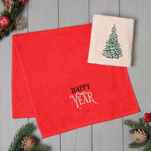 Набор полотенец «Этель. Снежная ель» 30×60 см - 2 шт., 100% хлопок, 340 г/м²