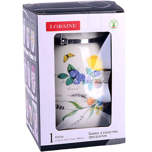 60146 Банка для сыпучих 900 мл Лесные ягоды с лимонами дол/жел LR (х24) - Mayer&boch фото 4