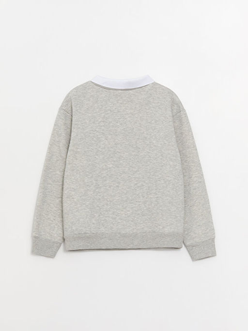 G?mlek Yaka Bask?l? Uzun Kollu K?z ?ocuk Sweatshirt - Waikiki фото 2