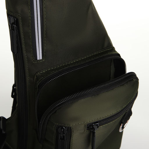 Сумка-слинг мужская из текстиля, цвет хаки - Simaland фото 4