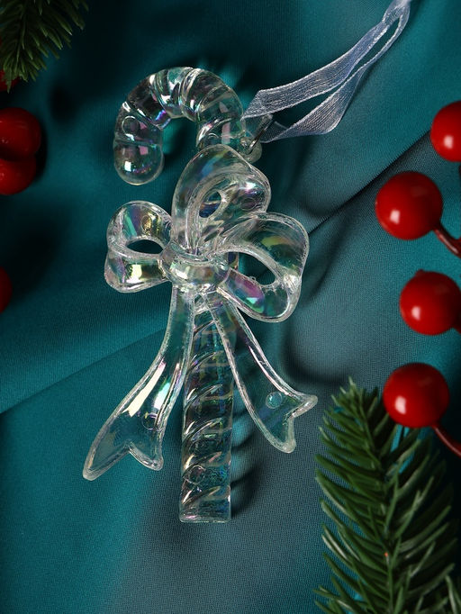 Цена за 2 шт. Ёлочная игрушка Зимнее волшебство. Льдинка леденец, 115 см, перелив прозрачный  фото 9
