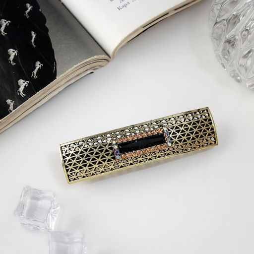 Заколка - автомат для волос «Роуз», прямой, 8.5 см, тёмное золото