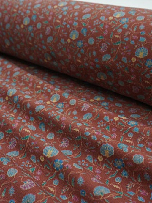 Хлопколен Чудный вьюнок цв.коричнево-красный, ш.1.5м, лен-20%, хлопок-80%, 170гр/м.кв