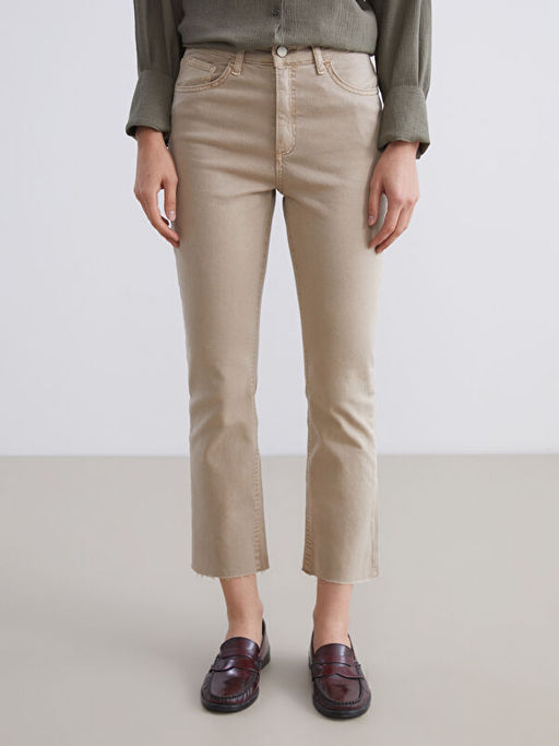 Crop Flare Kad?n Jean Pantolon