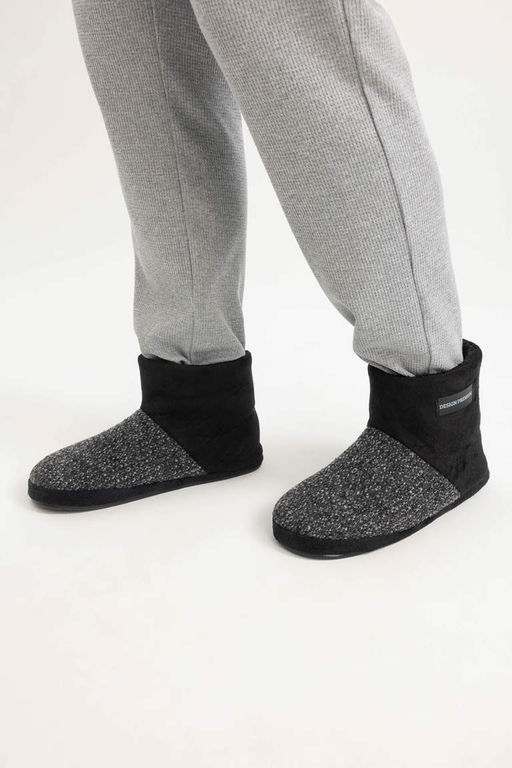 Мужские домашние ботинки на плоской подошве - Defacto фото 2