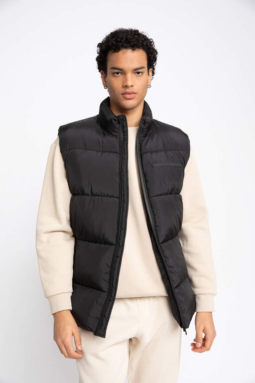 Надувной жилет Slim Fit с высоким воротником Надувной жилет - Defacto фото 6