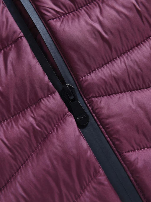 Куртка женская удлинённая стёганая с капюшоном и графеновой подкладкой бордового цвета 9628_1Bo