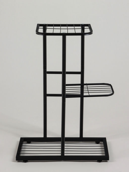 Подставка для цветов Greengo, 3 полки, 43×22×57 см, напольная, металл, чёрная
