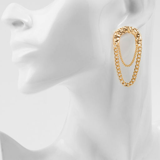 Серьги металл Стиль цепь, булавка, цвет золото