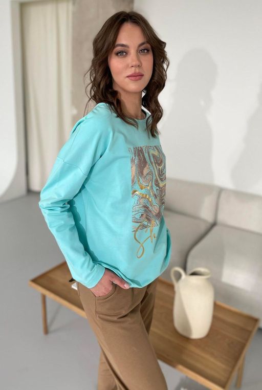 Джемпер Rumoda 2112 бирюза  фото 2