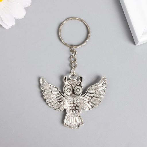 Цена за 12 шт. Брелок металл "Сова в полёте" 4,3х5 см, МИКС