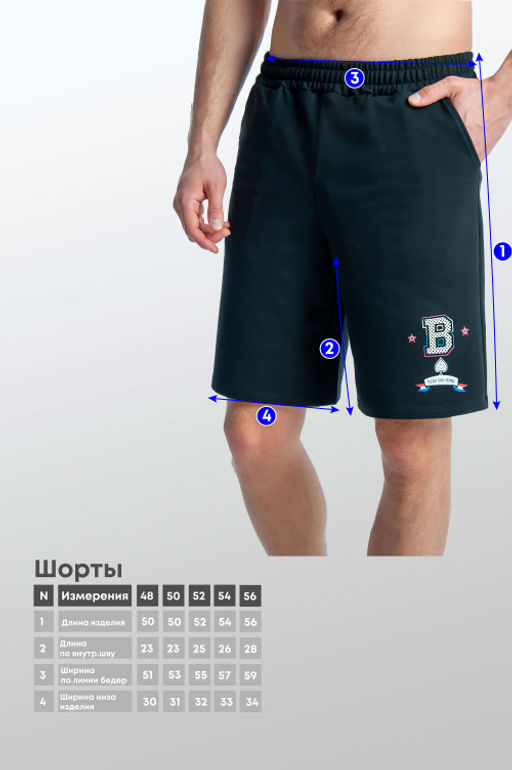 Арт. 63506 Шорты мужские 48-56 (5 шт) Цвет:черный - Идеал фото 6