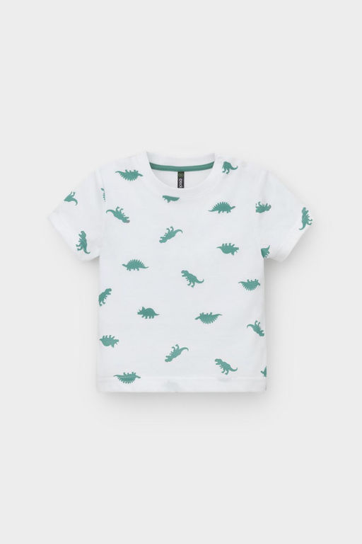 Crockid _ КР 302737/белый,дино к558 фуфайка (футболка) д/мал яс  фото 2