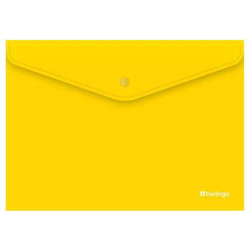 Цена за 2 шт. Папка с кнопкой А4 Berlingo "City Style" непрозрачная желтая (EFb_04405) 200 мкм