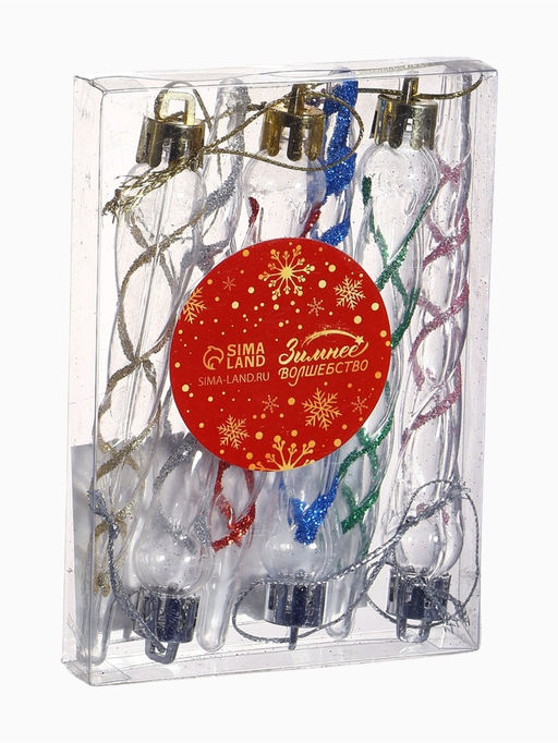 Ёлочные игрушки набор 6 шт. Сосулька Космин 11.51 см, прозрачный МИКС - Зимнее волшебство фото 13