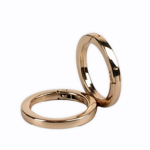 Кольцо-карабин плоский, d = 32/42 мм, толщина - 5 мм, 5 шт, цвет золотой - Арт узор фото 3