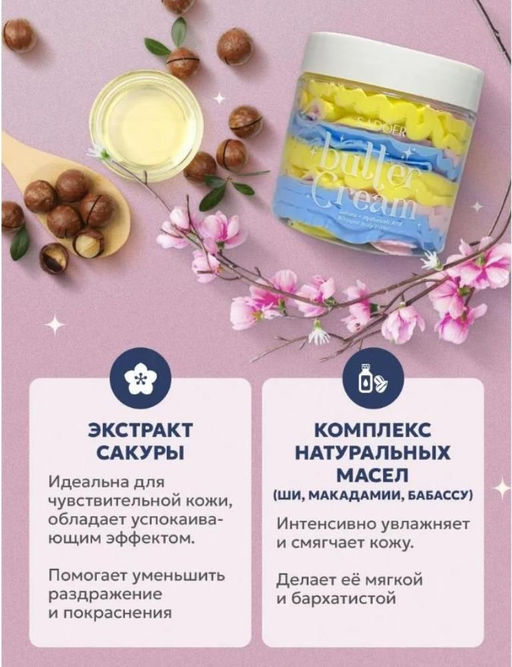 Крем - баттер для тела с экстрактом сакуры и гиалуроновой кислотой 180г - Cosmetics фото 3