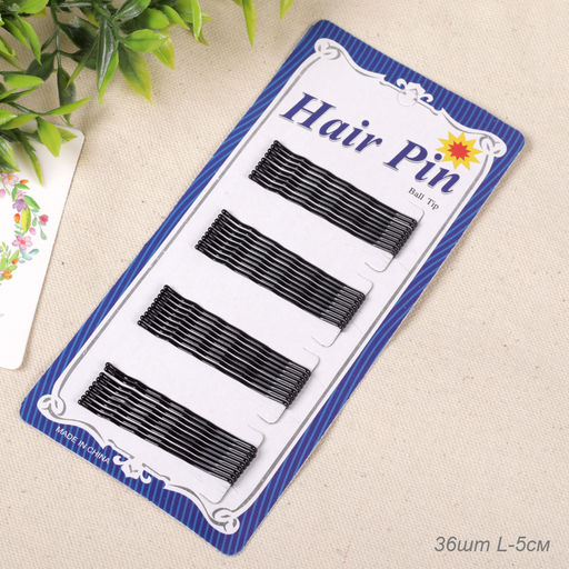 Невидимки для волос 5 см Волна 36 штук / YIW-26 /уп 1/черные - ГалеонТрейд фото 2