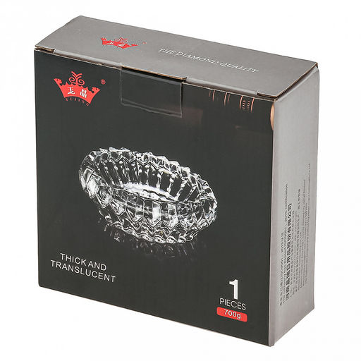 Пепельница стеклянная "Авиньон" д13,5см, h4,8см, под хрусталь, в коробке (Китай)