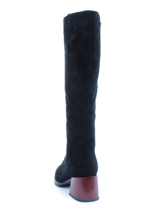 02-KF20025 BLACK Сапоги зимние женские (натуральная замша, байка и натуральный мех) - Фабричный китай фото 5