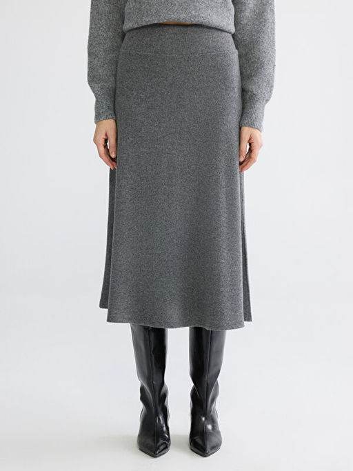 Beli Lastikli A Kesim Triko Etek