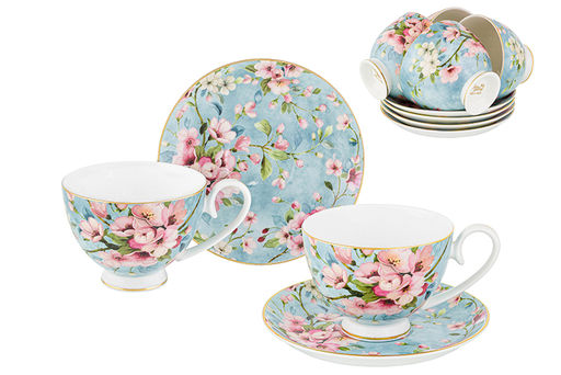 Чайн. наб. 12 пр. 300 мл Яблоневый цвет на голубом на ножке, NEW BONE CHINA - Elan gallery фото 23