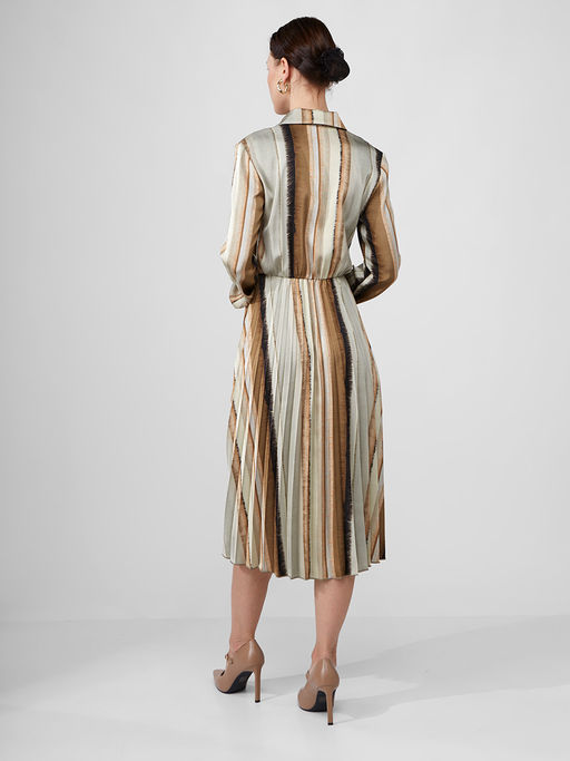 Платье из принтованной атласной ткани - Tantino фото 8