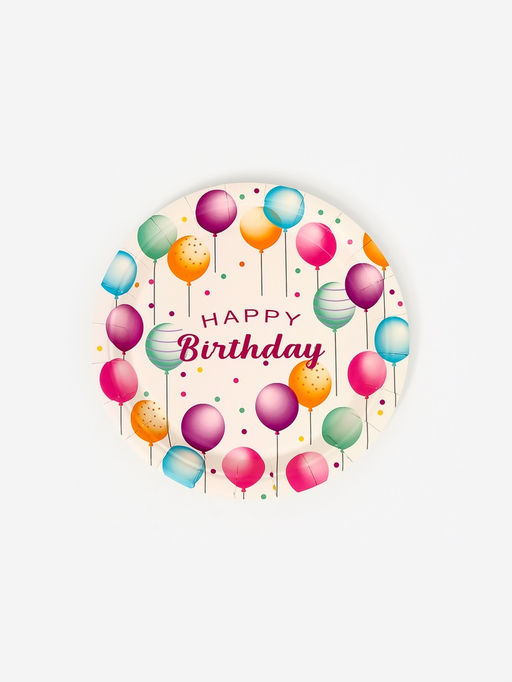 Цена за 2 шт. Тарелки одноразовые бумажные Happy birthday, 10 шт.