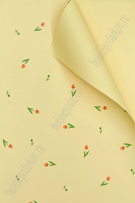 Пленка для цветов "Тюльпан" 56*56 см (20 листов) SF-7899, желтый №4