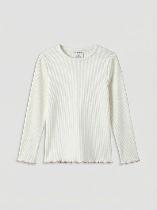 Bisiklet Yaka K?z ?ocuk Uzun Kollu Ti??rt