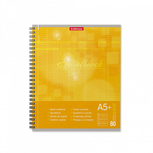 Цена за 4 шт. Тетрадь общая на спирали ErichKrause Spiralblock, А5+, 80 листов, клетка, перфорация, микроперфорация_MIX-PACK  фото 4