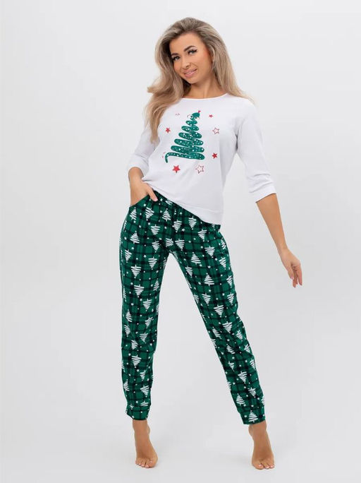 Пижама женская, модель 162, трикотаж (Змейка, зелёный) - Ивановотекстиль фото 8