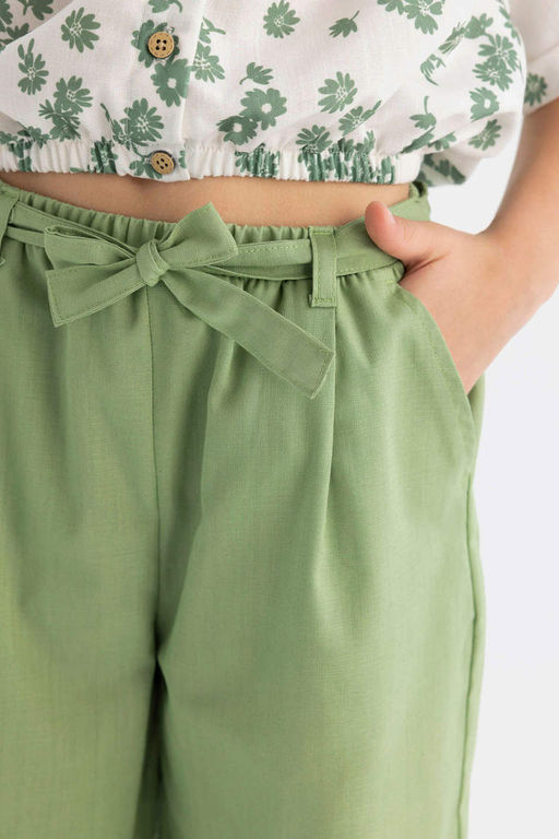 Широкие хлопковые брюки для девочек - Defacto фото 5