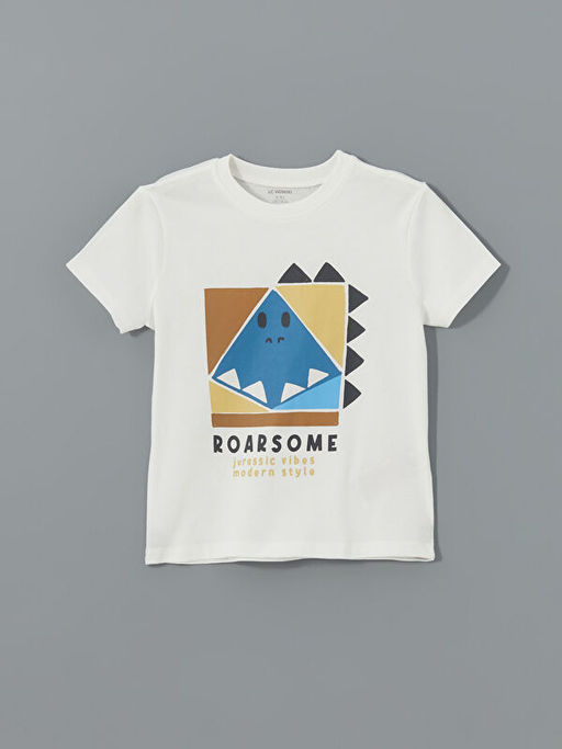 Bisiklet Yaka K?sa Kollu Bask?l? Erkek ?ocuk Ti??rt 4l?