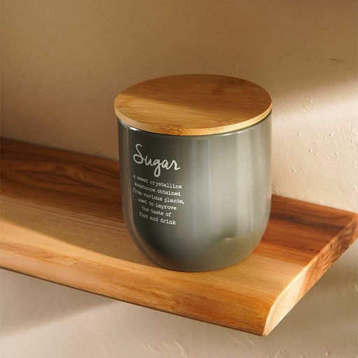 Банка для сахара SL Home, 1212 см, с бамбуковой крышкой, серая - Sima-land home фото 6