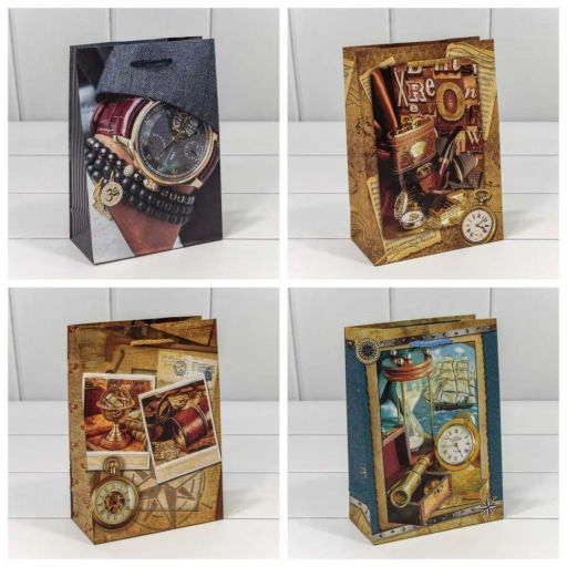 940 Сумка подар.00044C (26*32*10) глянцевый "Мужской" (микс) *20