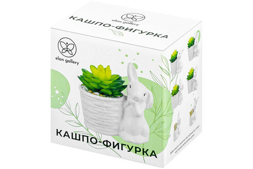 Кашпо-фигурка 11,5*7,5*12 см "Зайка с цветком"