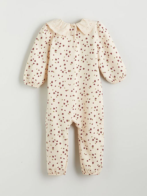 Bebe Yaka ?i?ekli K?z Bebek Tulum