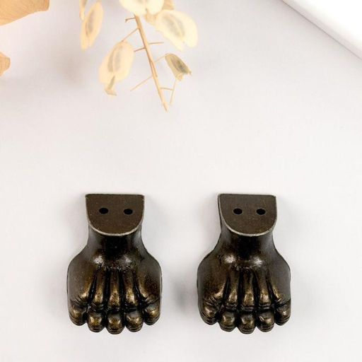 Цена за 3 шт. Уголок (ножка) для шкатулки «Лапа», набор 2 шт., бронза, 3×1.7 см