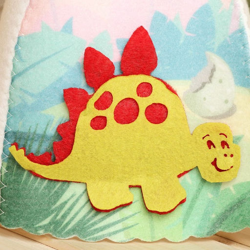 Шапка для бани детская с аппликацией динозавтра Рич, войлок - Simaland фото 2