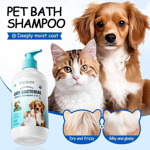 EXGYAN Антибактериальный шампунь с кокосовым маслом для собак и кошек , 500мл.