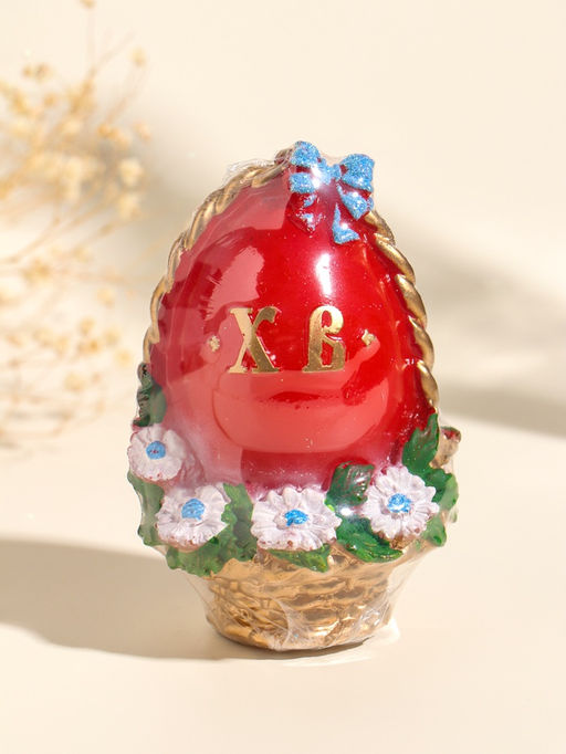 Свеча декоративная Пасхальное яйцо в корзинке, 7?10.5 см, 130 г