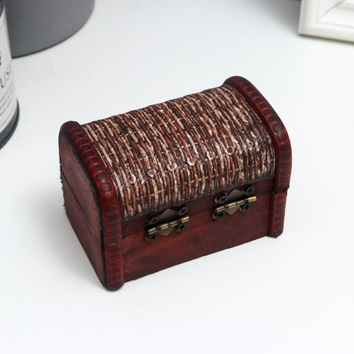 Шкатулка для украшений «Сундучок. Плетёнка», дерево, 6.3×8.8×6.5 см