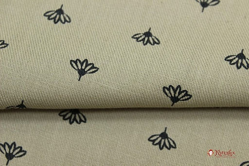 Плательный хлопок Воздушные цветочки на темно-бежевом-2, СОРТ2, ш.1.44 м, хл-100%, 125гр/м.кв - Купава фото 3