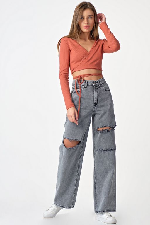 Топ трикотажный с завязками на талии - Fly фото 9