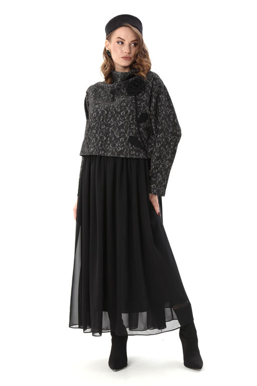 Платье NIKVA н924-9 чёрный и графит  фото 3